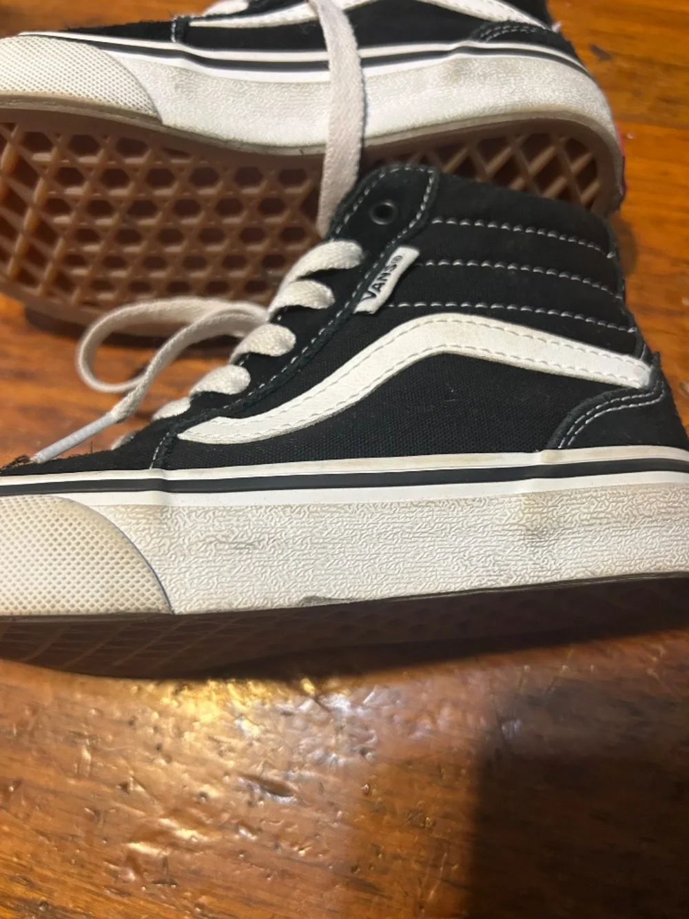Vans Off the Wall kids youth 12 black high top canvas old school